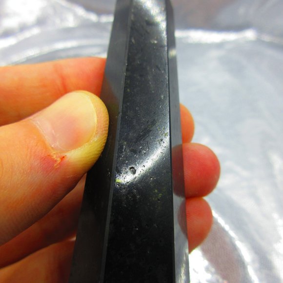 Black Tourmaline Polished Tower Generator Crystal Meditation Tool - Picture 4 of 7